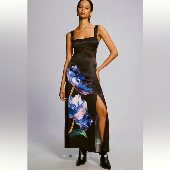 🌟LAST ONE🌟 ANTHROPOLOGIE NWT SLEEVELESS FLORAL SLIM MAXI DRESS Size 6. - Picture 2 of 13